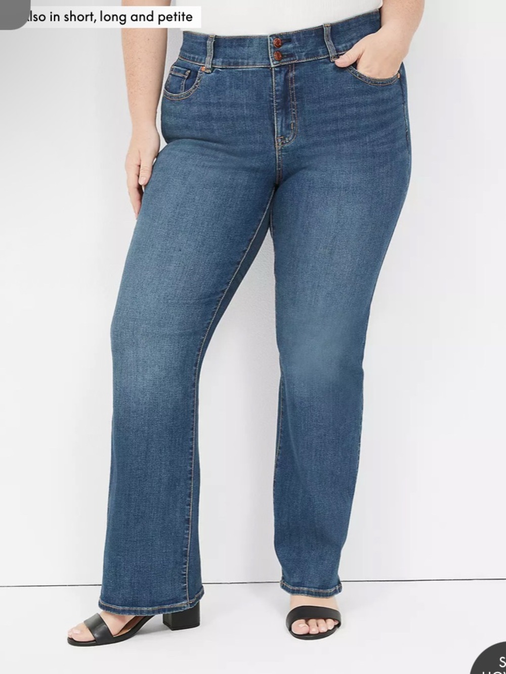 Lane Bryant 24S Tighter Tummy Boot Cut High-Rise Dark Wash Jeans